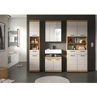 welltime Badmöbel-Set SIENA, 4 teilig, bestehend aus:, (Set, 4-St., TOPSELLER), Hochschrank schmal, WBU, Spiegelschrank, Hochschrank breit