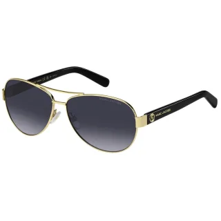 Marc Jacobs - Schwarze Sonnenbrille Mit Grauen Verlaufsgläsern Und Goldenen Details