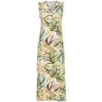 Ringella Nachthemd Ringella Damen langes Nachthemd ohne Arm Tropic (1-tlg) langes Nachthemd mit tropischen Blättermuster