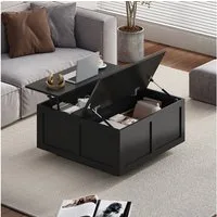 radelldar Couchtisch Wohnzimmertisch höhenverstellbar Stauraum  (40-54) x 78 x 78cm (1-St), Höhenverstellbare Tischplatte