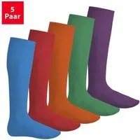 Footstar Langsocken EVERYDAY! 5 PAAR Damen & Herren Kniestrümpfe Lange Socken kniehoch