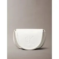 Calvin Klein Umhängetasche RAISED CK SADDLE CROSSBODY, Damen Schultertasche, Handtasche, Abendtasche mit CK-Logo