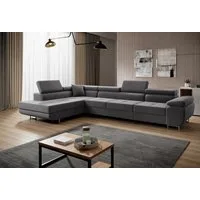 Muffo Ecksofa Wild Maxi mit Schlaffunktion inkl. Montage, L-form Couch mit Bettkasten XL, 6-fach verstellbare Kopfstützen