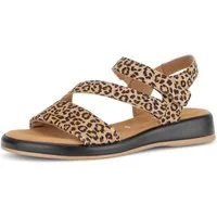 Gabor Rhodos Keilsandalette Riemchensandale, Sommerschuh in angesagter Leo-Optik, G-Weite