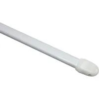 GARDINIA Scheibenstange Vitragestange, Ø 11 mm, 1-läufig, ausziehbar, ohne Bohren, verschraubt, Metall, Serie Vitragestange flachoval Ø 11 mm, 2er-Set