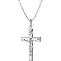 trendor Kette mit Anhänger mit Kruzifix Kreuz-Anhänger 925 Silber
