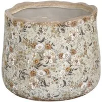 Chic Antique Dekovase Chic Antique Evry Blumentopf mit Blumenmotiv – hellgrün