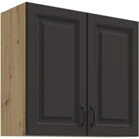 Küchen-Preisbombe Hängeschrank 80 cm Küche Stilo Grau Eiche Artisan Küchenzeile Einbauküche Landhaus