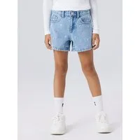 Name It Jeansshorts NKFBELLA REG DNM SHORTS 3674-BE NOOS Baumwolle, verstellbarer Bund, bestickte Details