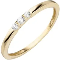 Schmuck Krone Goldring Ring aus 333 Gelbgold mit 3 Zirkonia, Gold 333