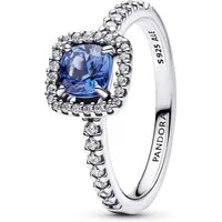Pandora Silberring 193555C01, für Damen-Ring Silber Funkelndes Quadrat Blau