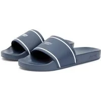 Tommy Jeans TJW POOLSLIDES Badepantolette Strandschuh, Pantolette, Flat mit Kontraststreifen