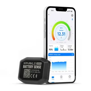 Xparkle BVM48 bluetooth Battery Monitor Real Time Monitoring for Cars Yachts Off-Road Vehicles Trucks RVs Golf Carts Ele