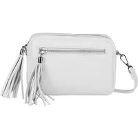ITALYSHOP24 Schultertasche Made in Italy Damen Leder Tasche CrossOver, als Schultertasche, CrossBody, Umhängetasche tragbar