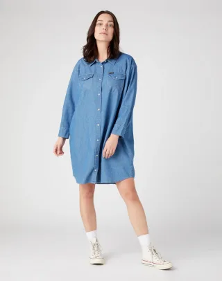 Wrangler - DENIM SHIRT DRESS MID INDIGO