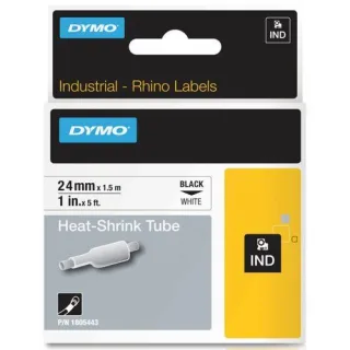 Dymo Rhino Heißschrumpfschlauch 24 mm x 1,5 m schwarz auf weiß