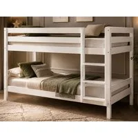 Homeline Etagenbett Kevin Etagenbett Kinderbett Weiss Hochbett Teilbar Massiv 90x200 cm