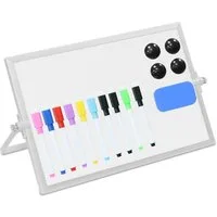 relaxdays Memoboard Whiteboard Tisch, silber, 20x30 cm