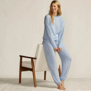 Silky Knit Lounge-Set für Damen, Damen, size: regular, Grau, Polyester/Viskose/Polyester-Mischung, by Lands' End