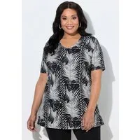 Ulla Popken Longshirt Longshirt grafischer Druck V-Ausschnitt Halbarm
