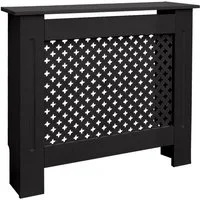 ML-DESIGN Heizungsverkleidung Heizkörperabdeckung aus Holz Heizkörperverkleidung für die Heizung, Zubehör für Heizkörper, Heizungsabdeckung lackiert Wabenmuster 78x19x82 cm Schwarz aus MDF