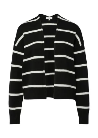 s.Oliver Red Label - Gestreifter Cardigan aus Baumwollmix schwarz/weiß - Gr. - 38