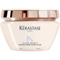 Kérastase Haarmaske Gloss Absolu Masque Creme Hydra-Glaze 200 ml, Hyaluronsäure, Glykolsäure und Wildrosenextrakt