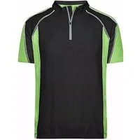 James & Nicholson Radtrikot Atmungsaktives Herren Zippshirt Men's Bike-T JN420 (Doppelpack, 2 Stück) Feuchtigkeitsregulierend, schnell trocknend, leicht und komfortabel