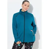 Ulla Popken Sweatjacke Funktions-Sweatjacke Webfellfutter Stehkragen