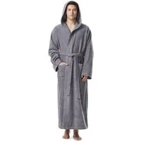 Arus Herrenbademantel Pacific, mit Kapuze, 100% Baumwolle, extra lang, für Spa & Zuhause, langform, 100% Baumwolle, Kapuze, Gürtel, mit Kapuze, extra lang, 100% Baumwolle