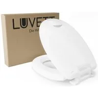 LUVETT WC-Sitz Senioren C601 mit Sitzerhöhung +5cm, Softclose Absenkautomatik, O-Form (SolidFix® Befestigung), mit Absenkautomatik, Sitzerhöhung 5 cm