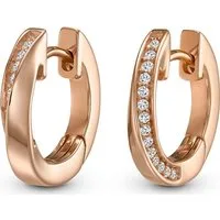 JETTE Paar Creolen JETTE Damen-Creolen 925er Silber 28 Zirkonia (Paar), TWISTED
