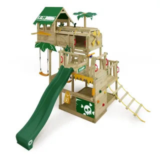 Kletterturm Smart Castaway - Spielturm mit Schaukel für Garten - Hochwertiges Klettergerüst für Abenteurer aus Holz - Kinder Outdoor Spielgerät Wickey