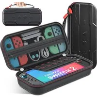 SURFOU Nintendo-Schutzhülle Tasche Kompatibel mit Nintendo Switch 2 Zubehör Hülle Tragetasche Kompatible Displaygröße: 7,9 zoll, nintendo switch 2 tasche mit 10 Spielkartenhaltern, Kompakt & tragbar, Doppelreißverschluss, Rundum-Schutz unterwegs, für