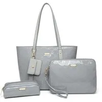 Miss Lulu Shopper Damen Handtasche Set, mittelgroße Schultertasche 3-teiliges Set