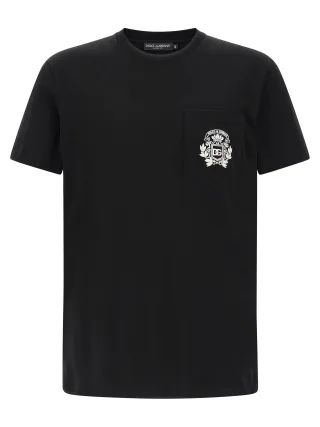 Dolce & Gabbana Schwarzes Baumwoll-T-Shirt