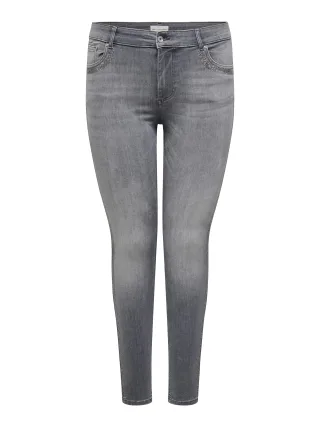 ONLY CARMAKOMA - CARWILLY RHINESTONE REG SK TAI dark grey denim - Gr. - 32