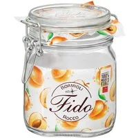 Bormioli Rocco Vorratsglas Fido, Glas, (Set, 6-tlg., 6 Stück, 0,75l Fassungsvermögen), luftdicht verschließbar, mit Bügelverschluß