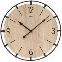 AMS Wanduhr W9616SO (Exklusiv,Quarzuhr,Holz,Wohnzimmer,Esszimmer,Made in Germany)