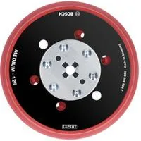 Expert Multiloch Universalstützteller, mittelhart, Ø125mm, M8+5/16", Schleifteller schwarz, für Exzenterschleifer