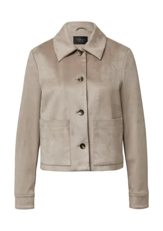s.Oliver BLACK LABEL - Jacke in Veloursleder-Optik braun - Gr. - 44