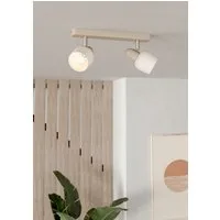 EGLO Deckenspot CORATO, ohne Leuchtmittel, Deckenlampe, Metall in Sandfarben, Nickel-Matt, Glas in Weiß, E14
