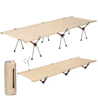 Xmund Portable Folding Camping Cot 150kg Load Ultralight Aluminum Frame Compact Off Ground Bed For Hiking Backpacking Tr