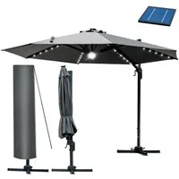 BRAST Sonnenschirm Alu Ampelschirm Ø300cm inkl. Schützhülle, wahlweise mit LEDs,drehbar schwenkbar & höhenverstellbar