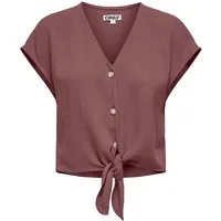 ONLY Kurzarmbluse ONLSIESTA SS KNOT LIN BL SHIRT PNT NOOS Viskosemischung, regular fit