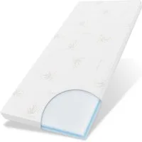 ELONEO, Topper 90x200, 140x200, 180x200 und weitere Größen, 7 cm hoch, Visko-Gelschaum, Wendefunktion, für Hausstauballergiker, schadstoffgeprüft, waschbar