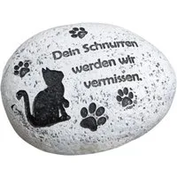 Logbuch-Verlag Dekofigur Gedenkstein Katze mit Spruch Dein Schnurren... 9,5 cm wetterfester