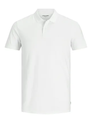 JACK&JONES - JJEBASIC POLO SS NOOS White - Gr. - XXL
