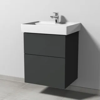 Sanipa 3way Waschtischunterbau zu Villeroy & Boch Collaro Waschtisch mit 2 Auszügen, Graphit-Matt SP8331B