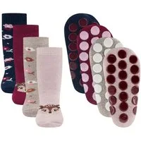 Ewers ABS-Socken Stoppersocken ABS 4er Pack Reh/Blumen (4-Paar)